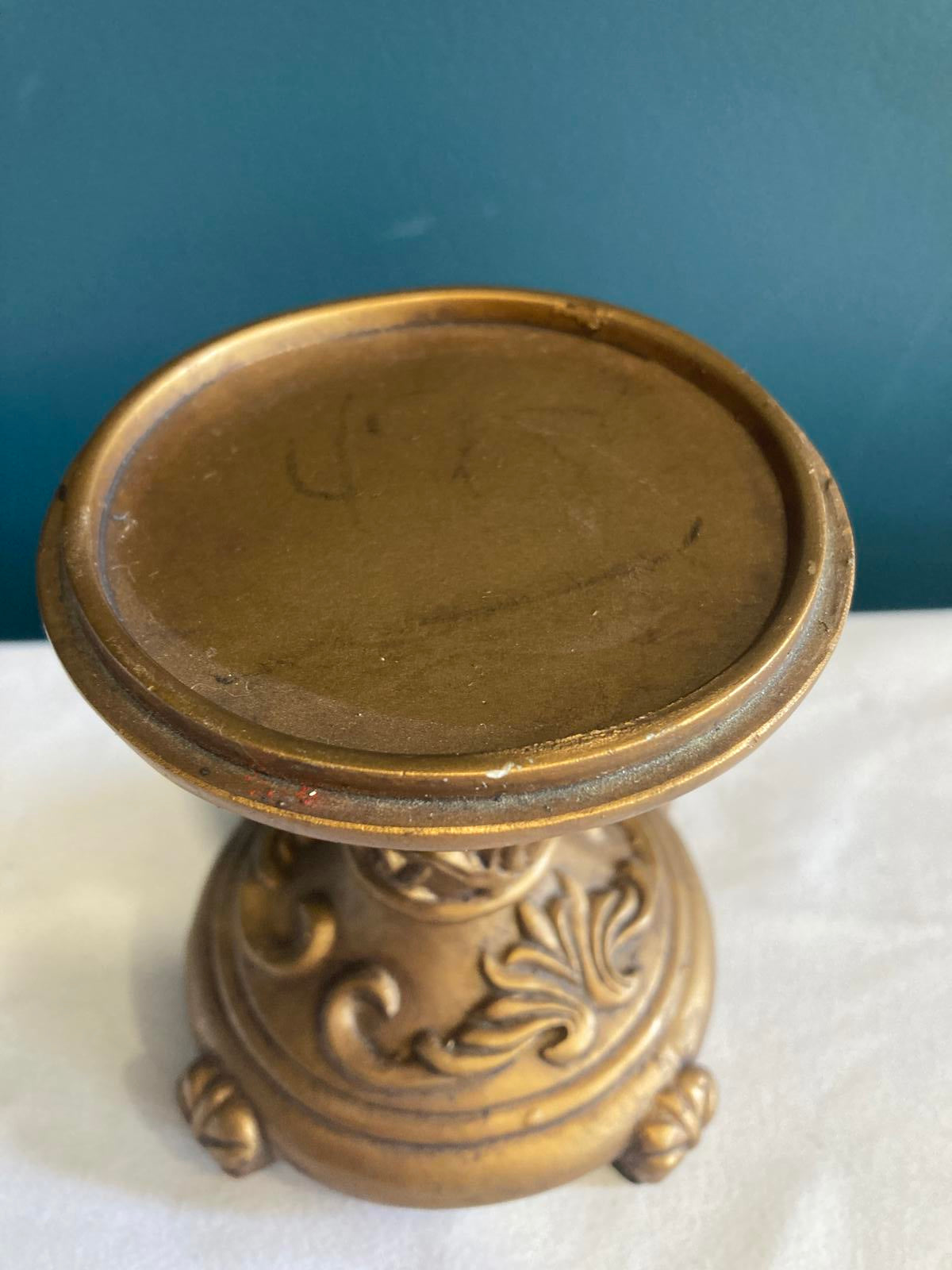 Vintage Ornate Gold Pedestal Stand or Candle Holder