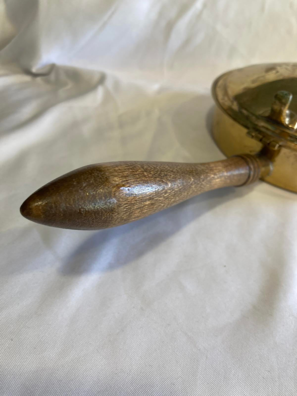 Vintage Brass Silent Butler Crumb Catcher with Wood Handle|Table Cleaning Ashpan