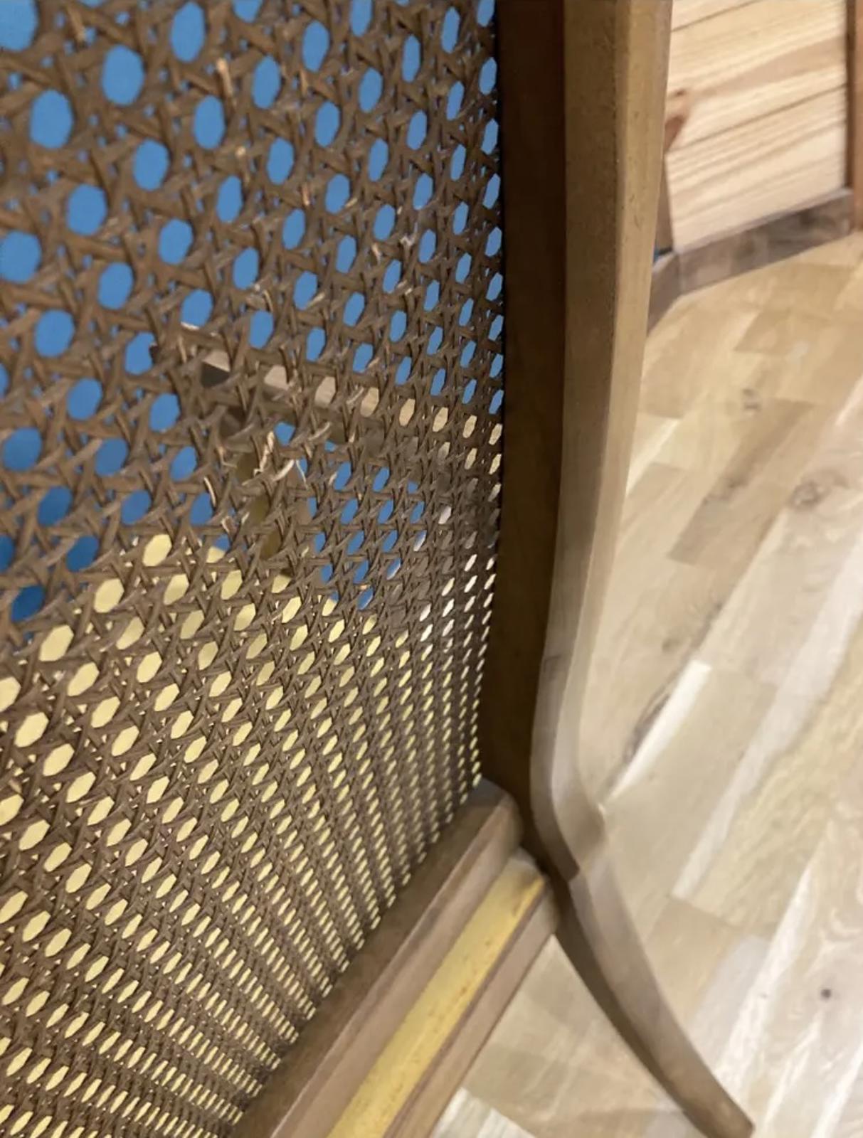 Vintage Drexel Cane Back Armchair | Upholstered Wood Accent Chair |Vintage Finds