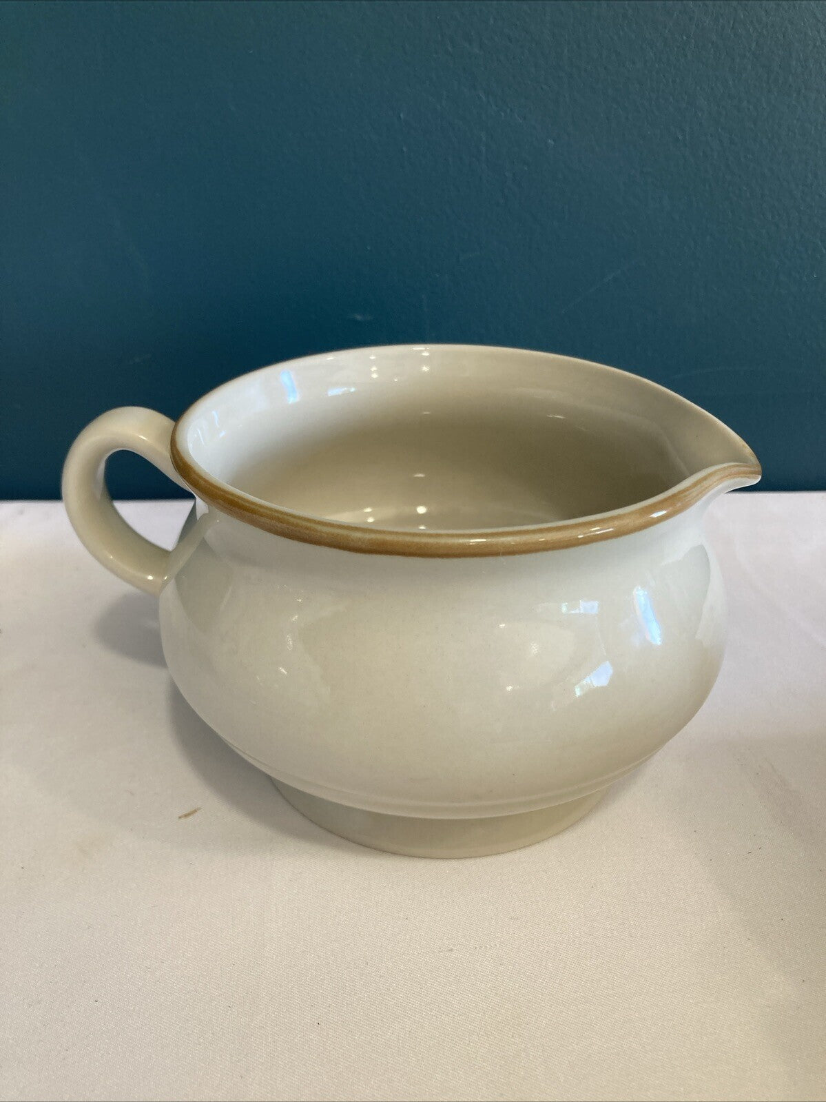 Vintage Kitchen Sweet Flowers Stoneware Serving Pitcher | Farmhouse Gravy Boat