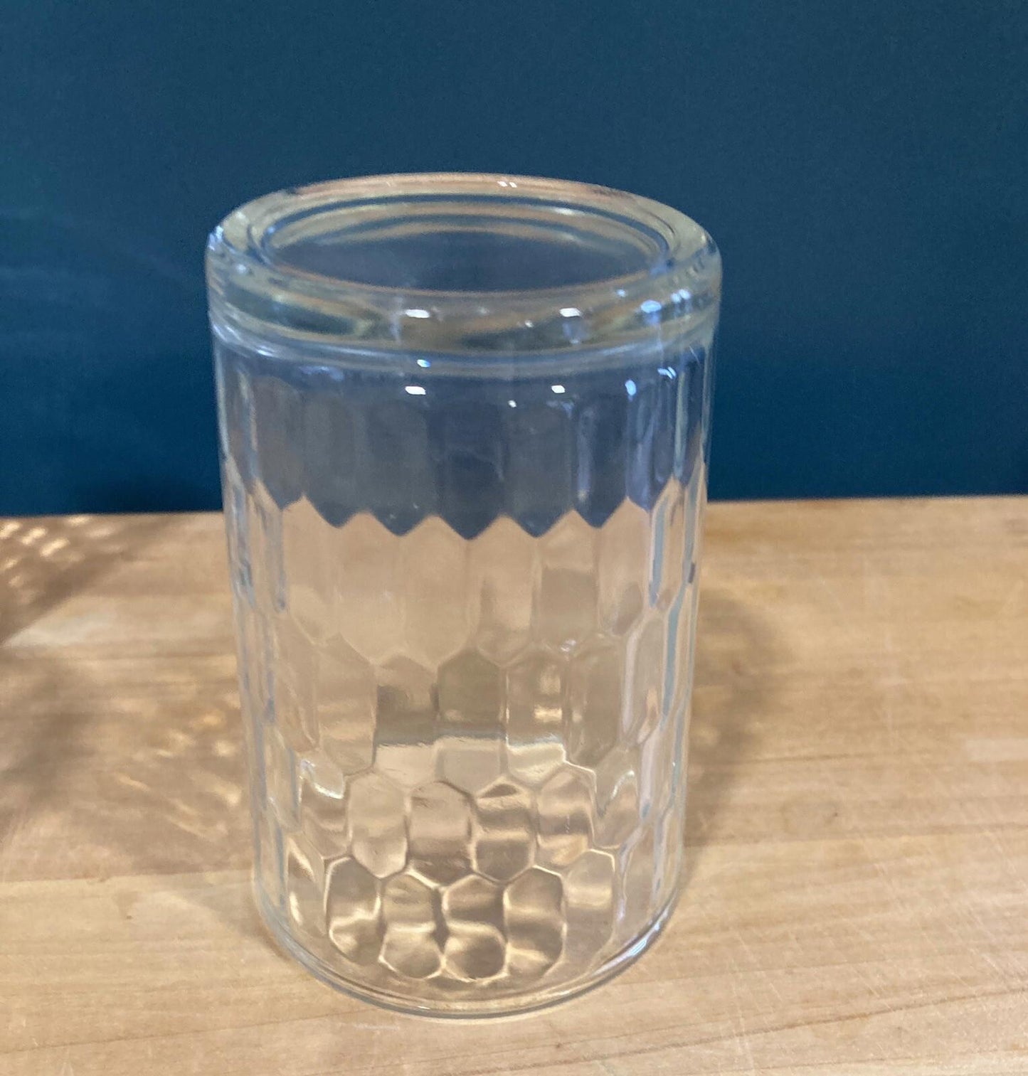 Vintage Hex Optic Juice Glasses – Clear 5” Tumblers, Set of 4