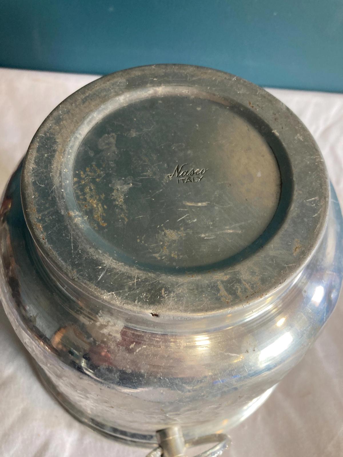 Vintage Hammered Aluminum Italian Ice Bucket With Handles