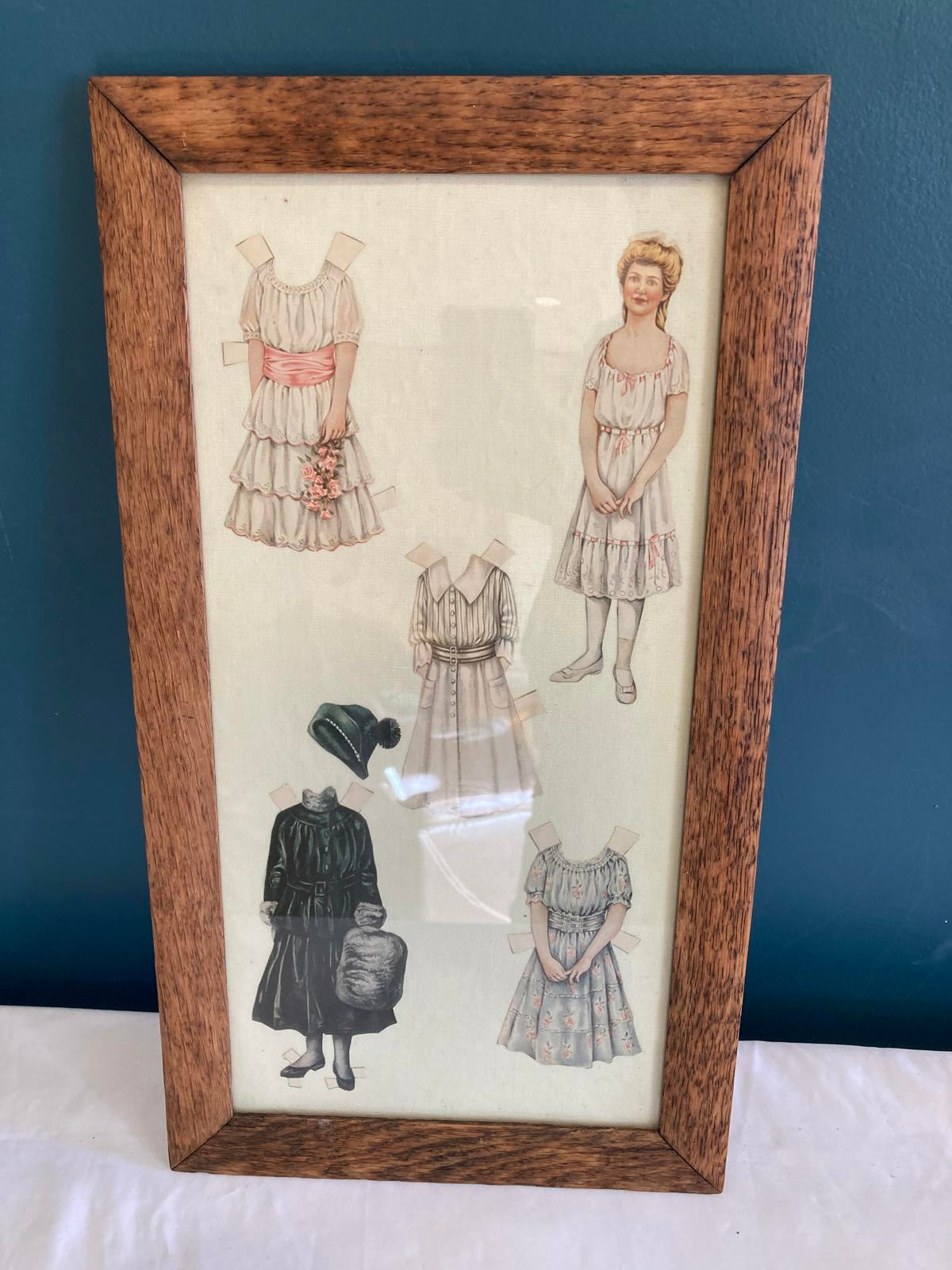 1984 Framed Paper Dolls Vintage Wall Art