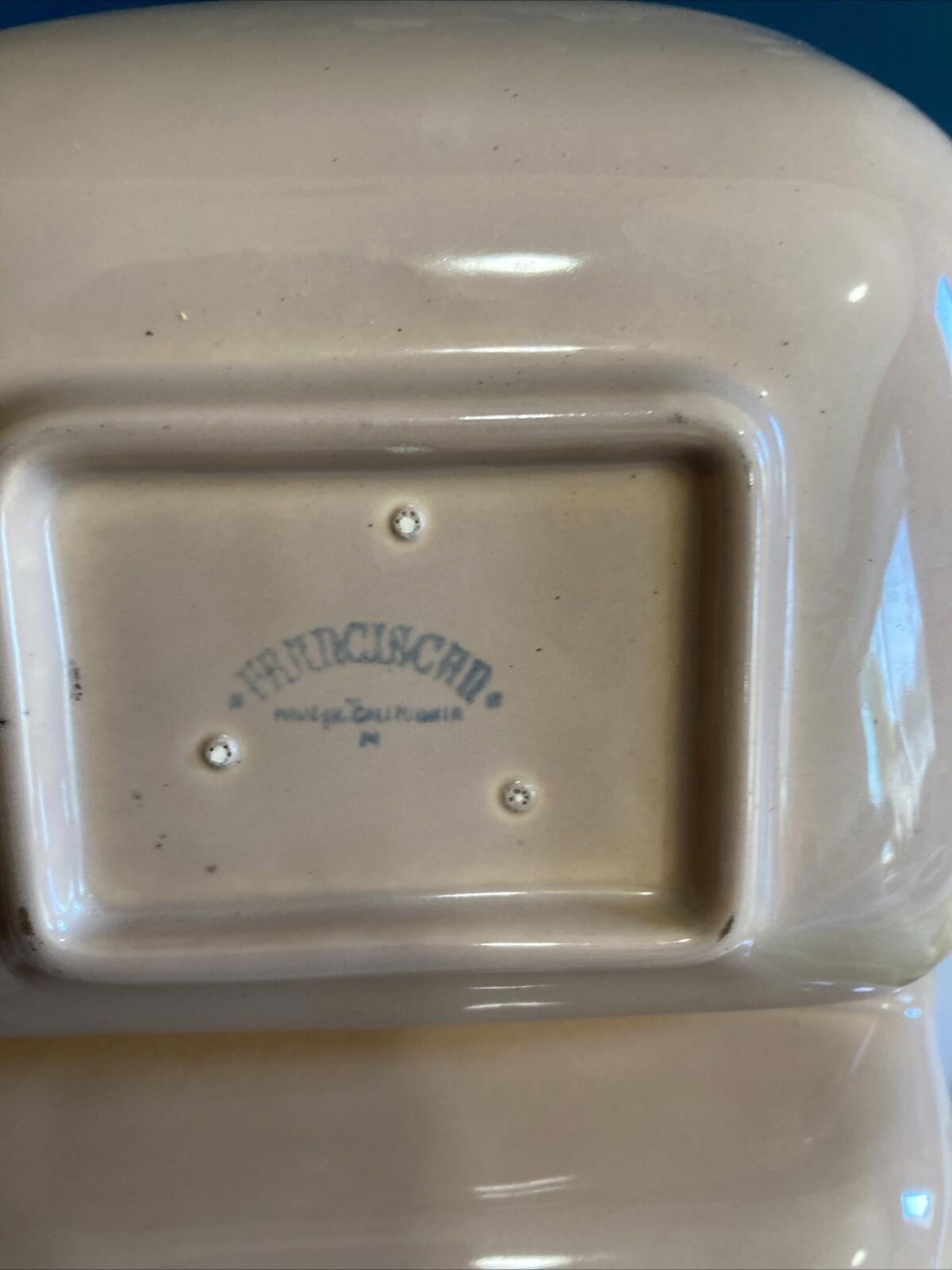 Vintage Franciscan MCM Divided Serving Dish Tan Retro Vegetable Dish
