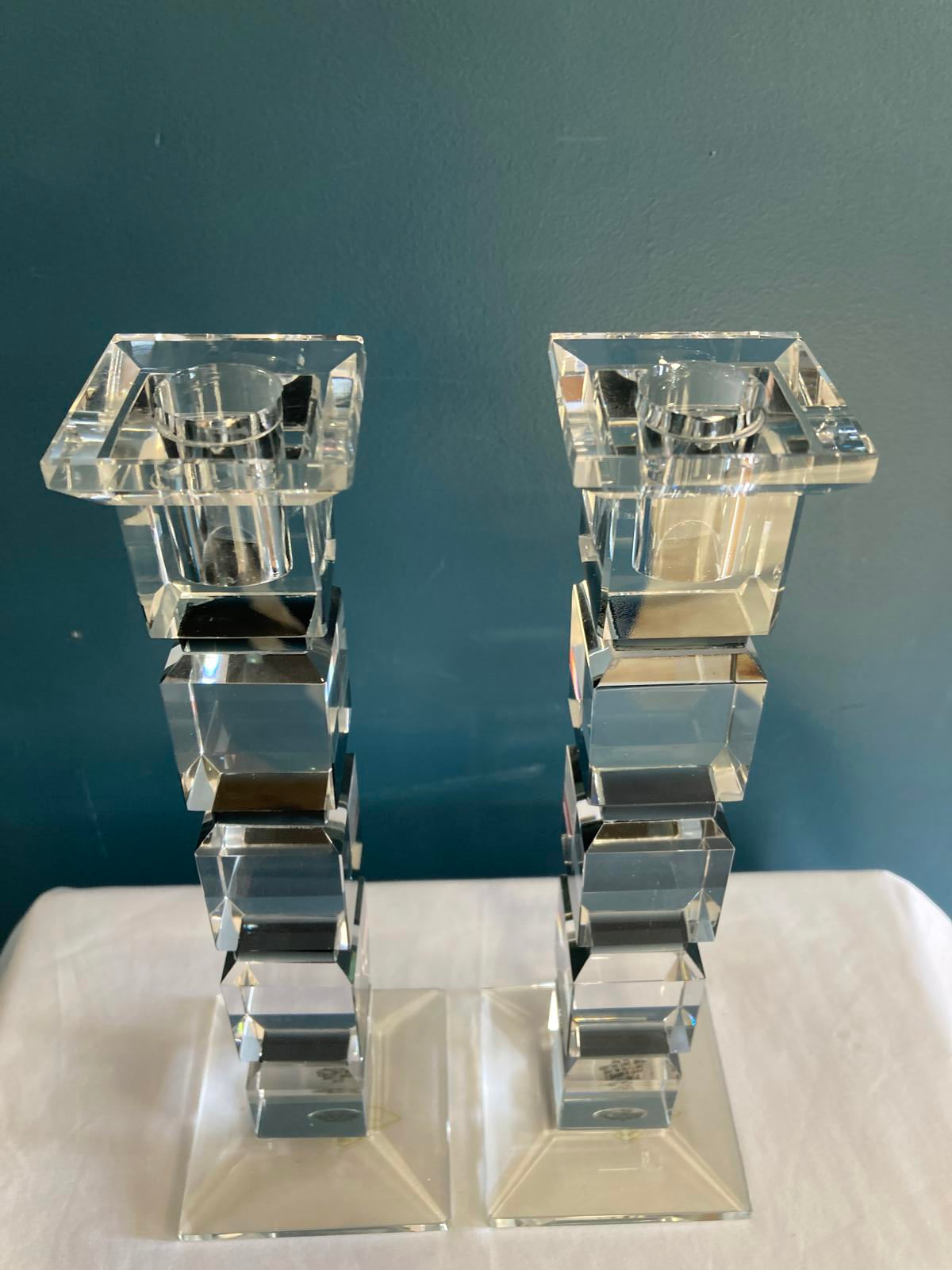 Vintage Godinger Shannon Crystal Candlesticks – Set of 2