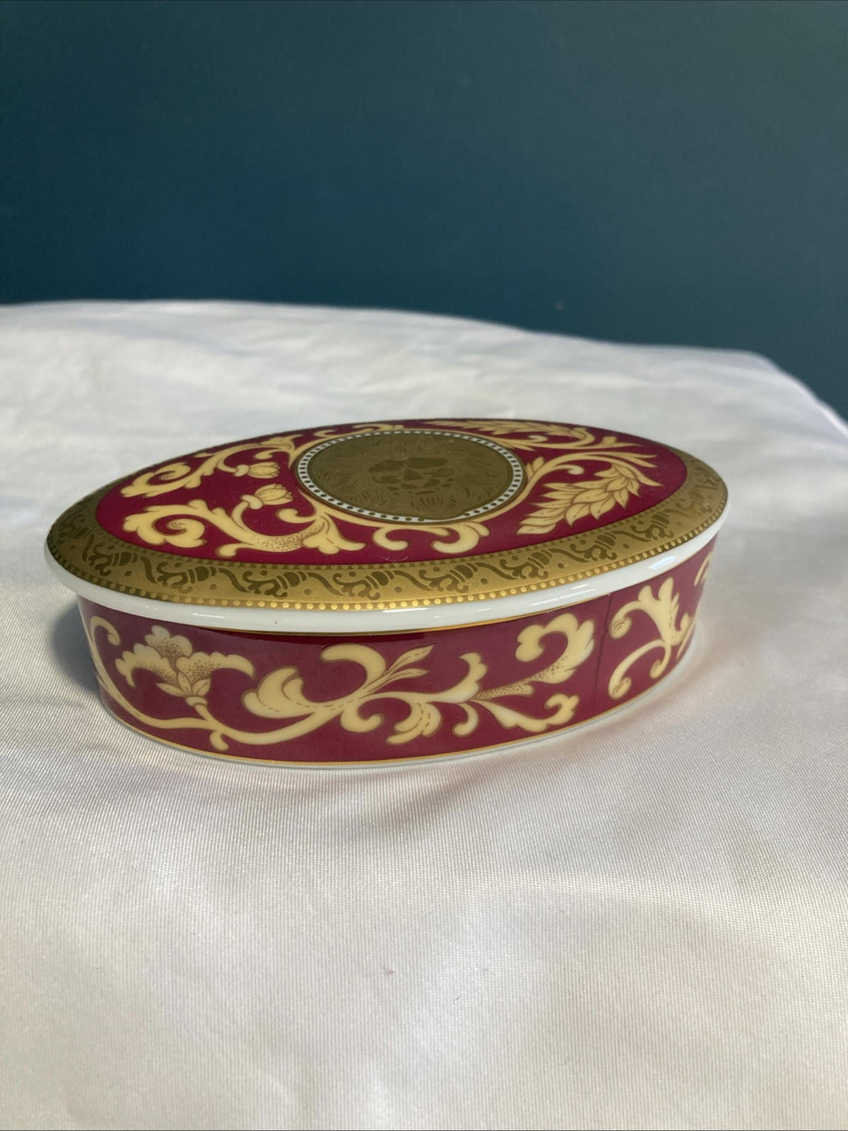 Vintage Pirken Hammer Red & Gold Porcelain Trinket Box – Czechoslovakia
