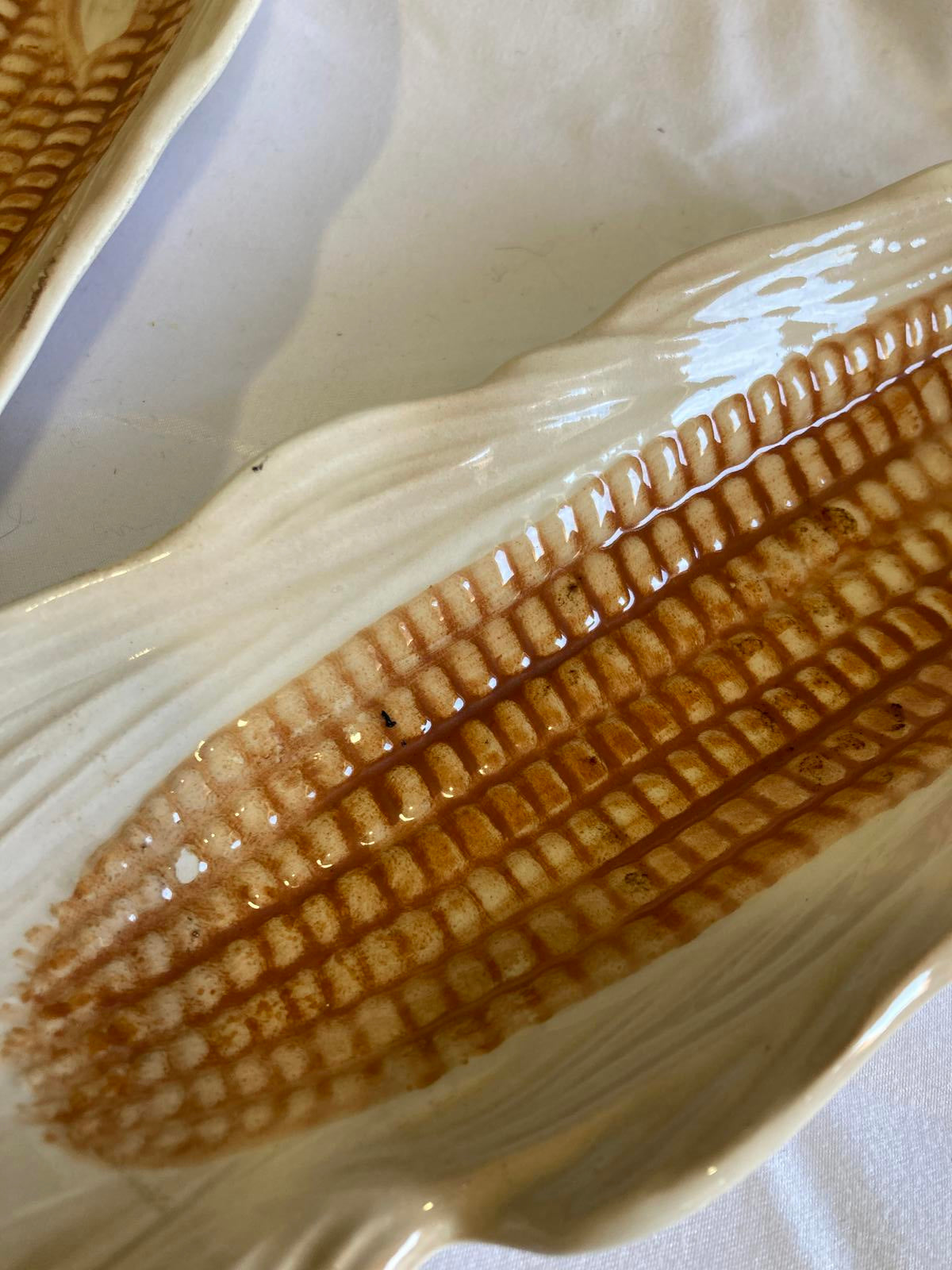 Ceramic Corn on the Cob Dishes, Set of 4 Corn Shaped Plates
