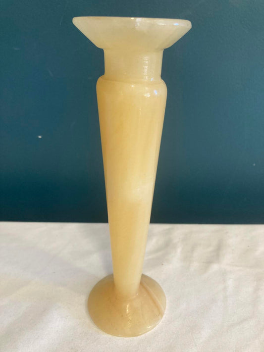 Vintage Solid Alabaster Candle Holder