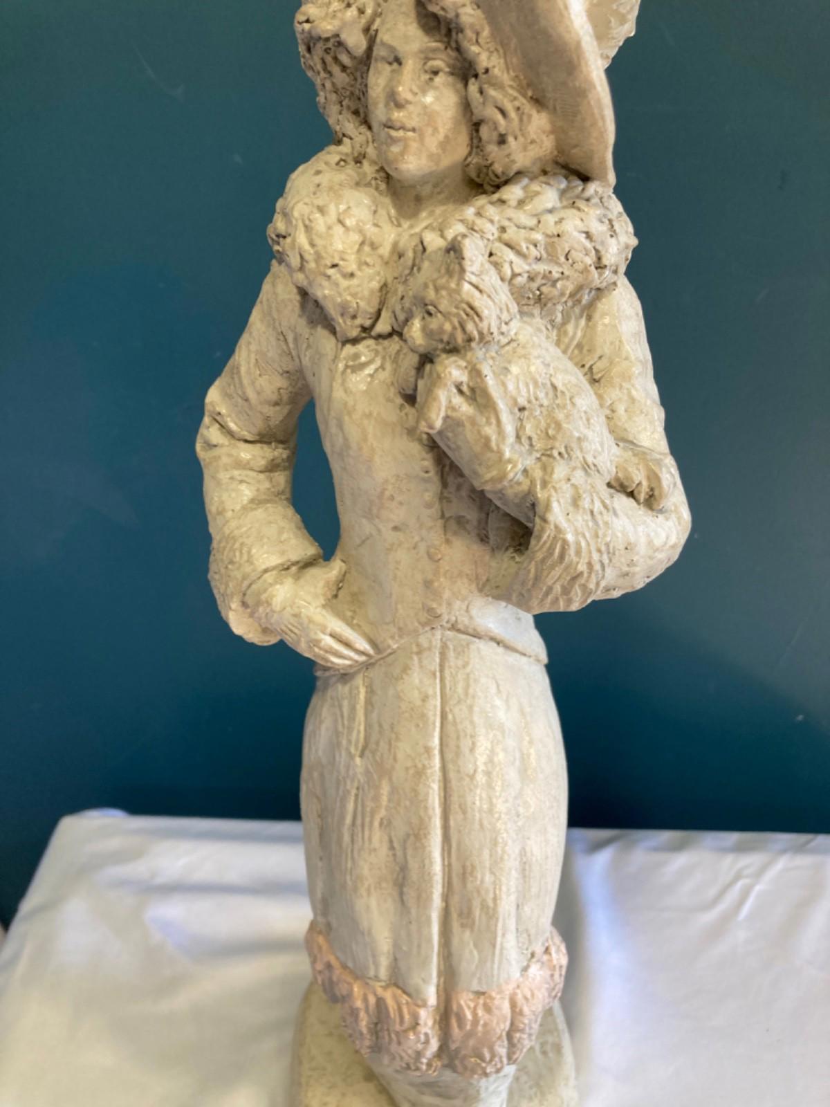 Trace Guthrie Sculpture Woman with Dog 1996 – Trace Guthrie 23.75"