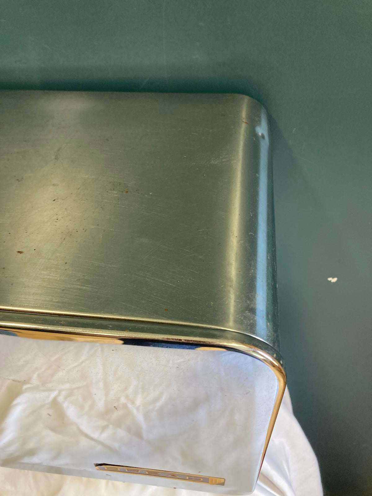 Vintage Chrome Bread Box – Mid-Century Modern Metal Bread Bin