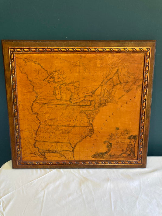 Vintage Map of United States in 1783 Abel Buell on Wood Wall Map