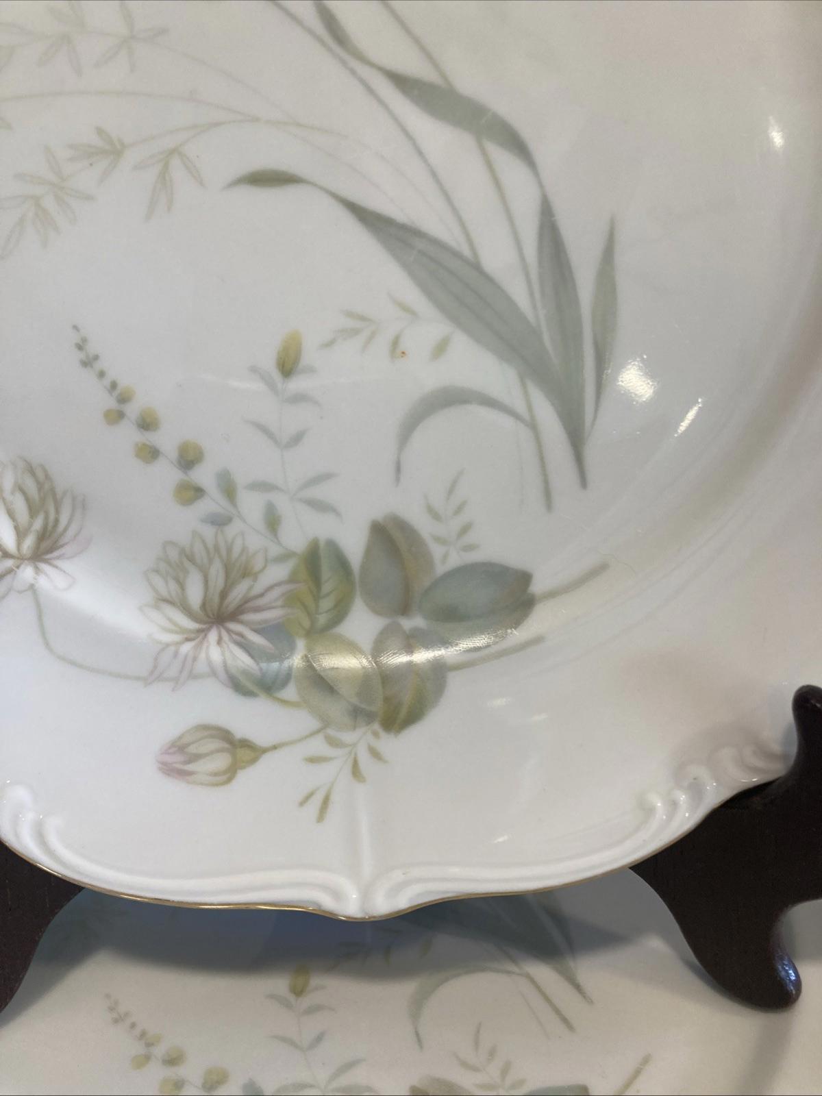 Vintage Forest “Harvest” Thistle Dinner Plate 10” Gold Rim Bavaria Germany, set of 8