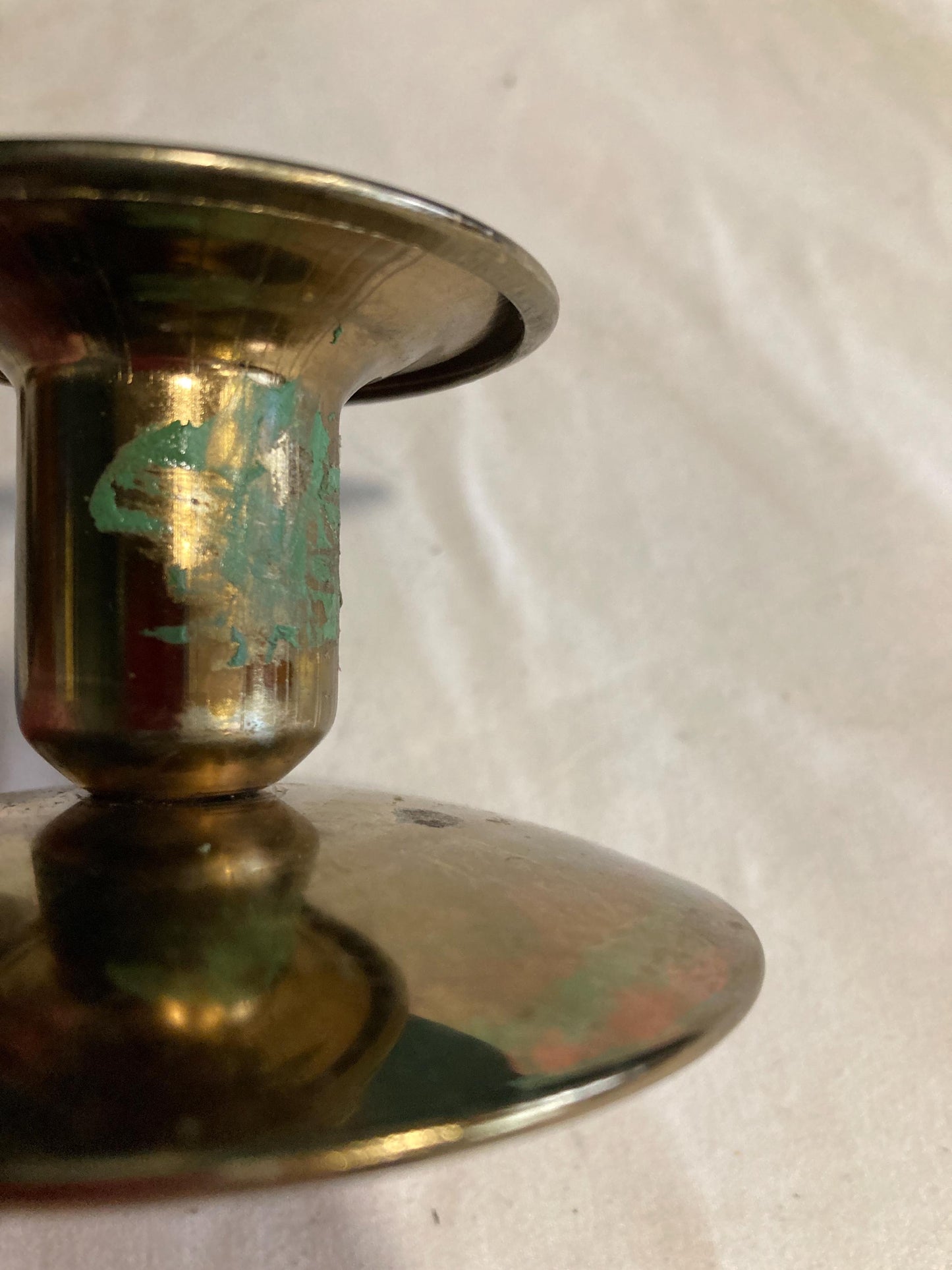 Vintage Solid Brass Candlesticks, Mismatched set of 4
