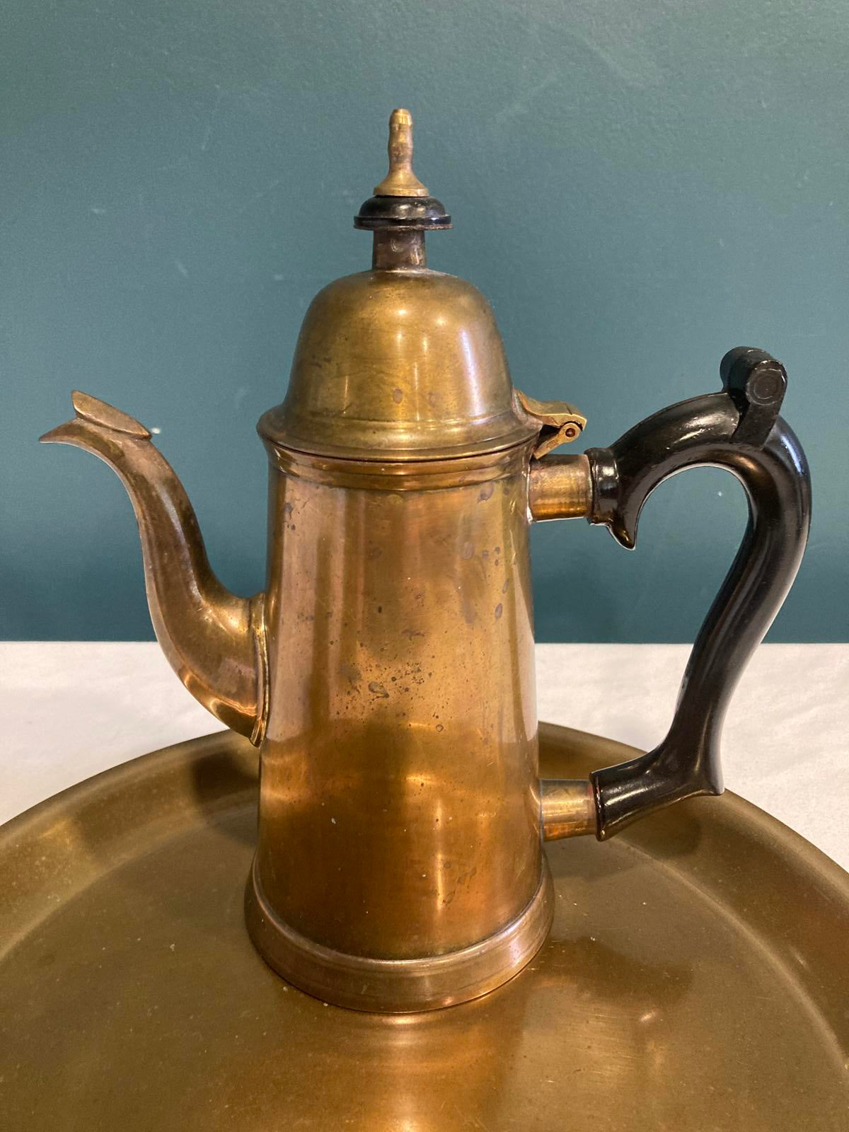 Vintage Gatco Solid Brass Coffee & Tea Set with Tray –Classic Mid-Century Design