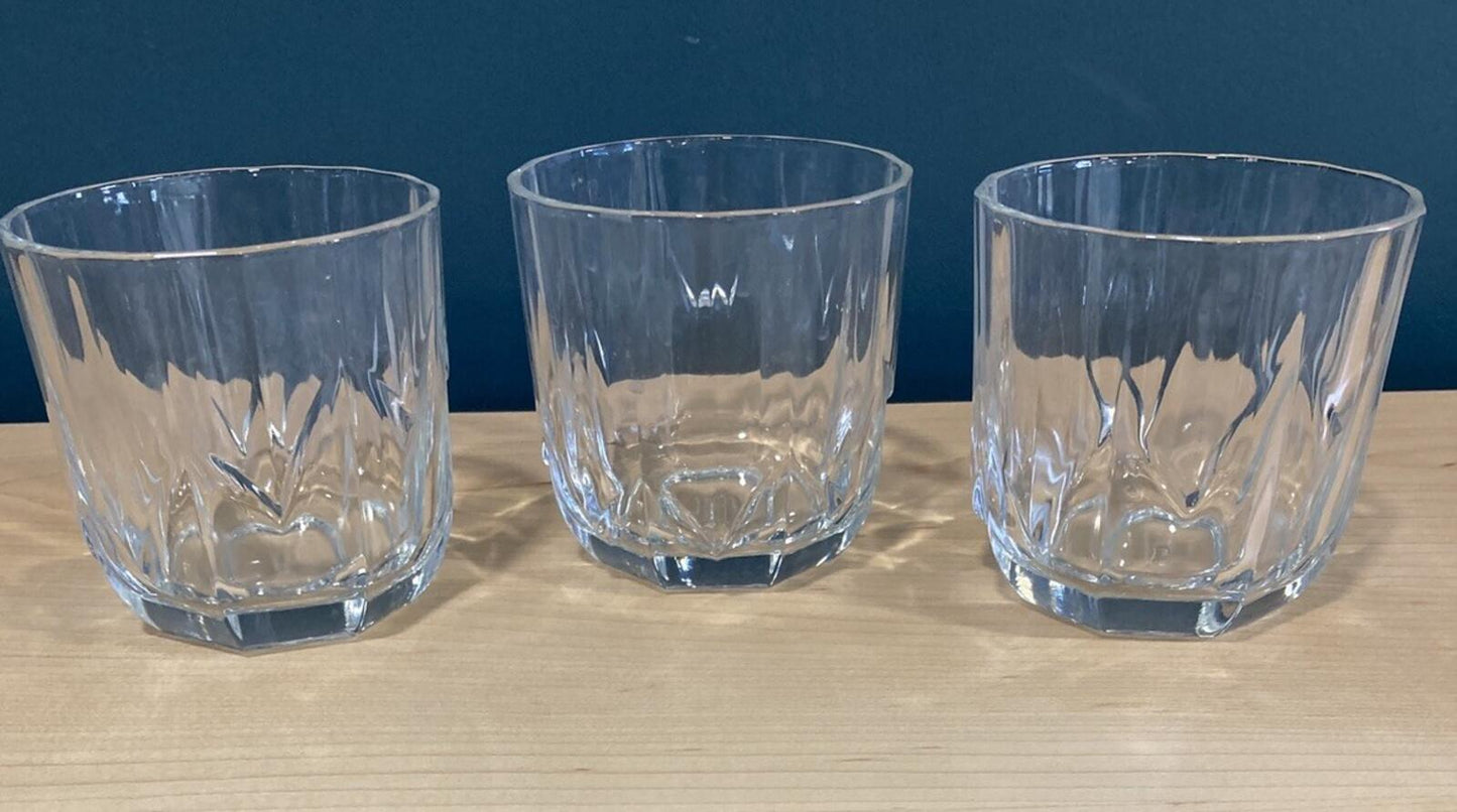 Vintage Pasabahce Old Fashioned Glasses Cocktail Whiskey Low Ball, set of 3