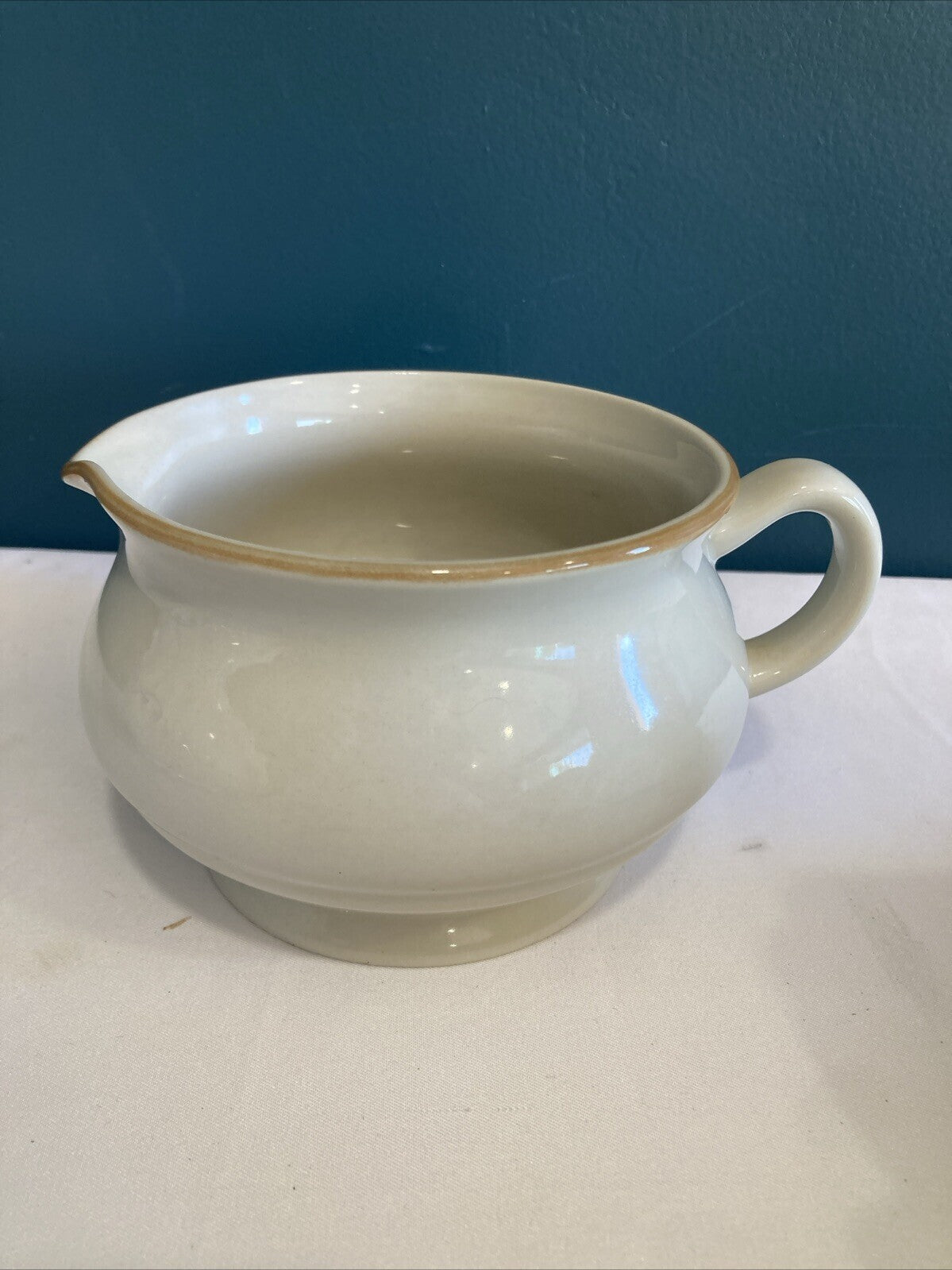 Vintage Kitchen Sweet Flowers Stoneware Serving Pitcher | Farmhouse Gravy Boat
