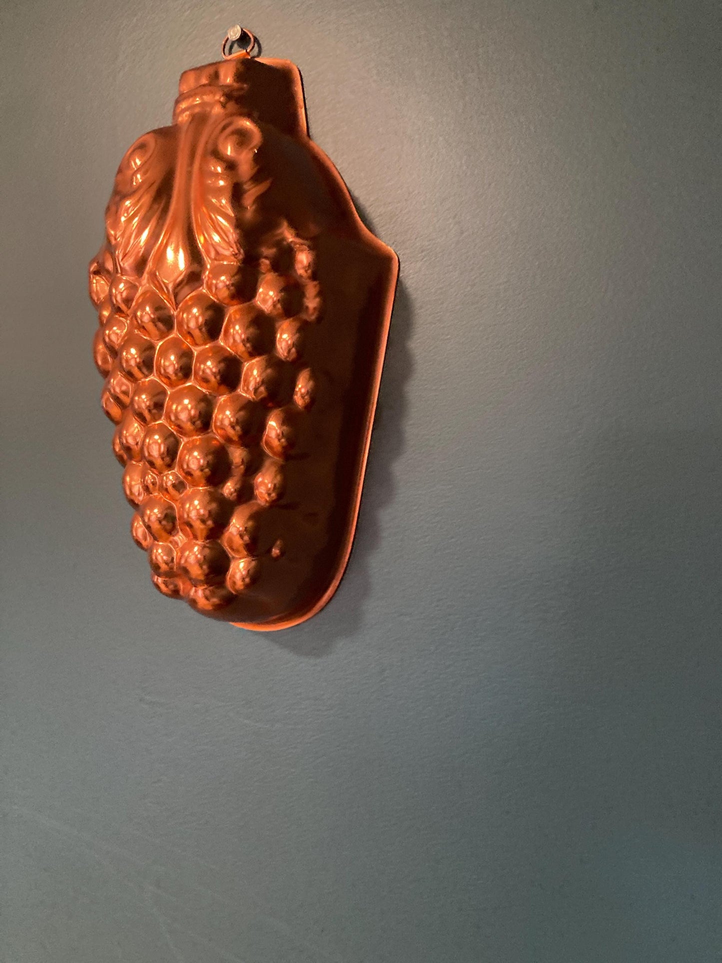 Vintage Copper Grapes Jello or Cake Mold