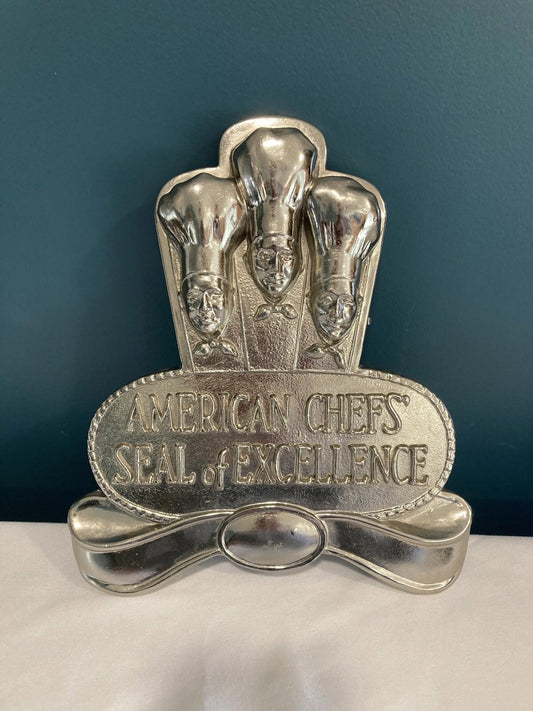 Vintage American Chefs Seal of Excellence Metal Plaque