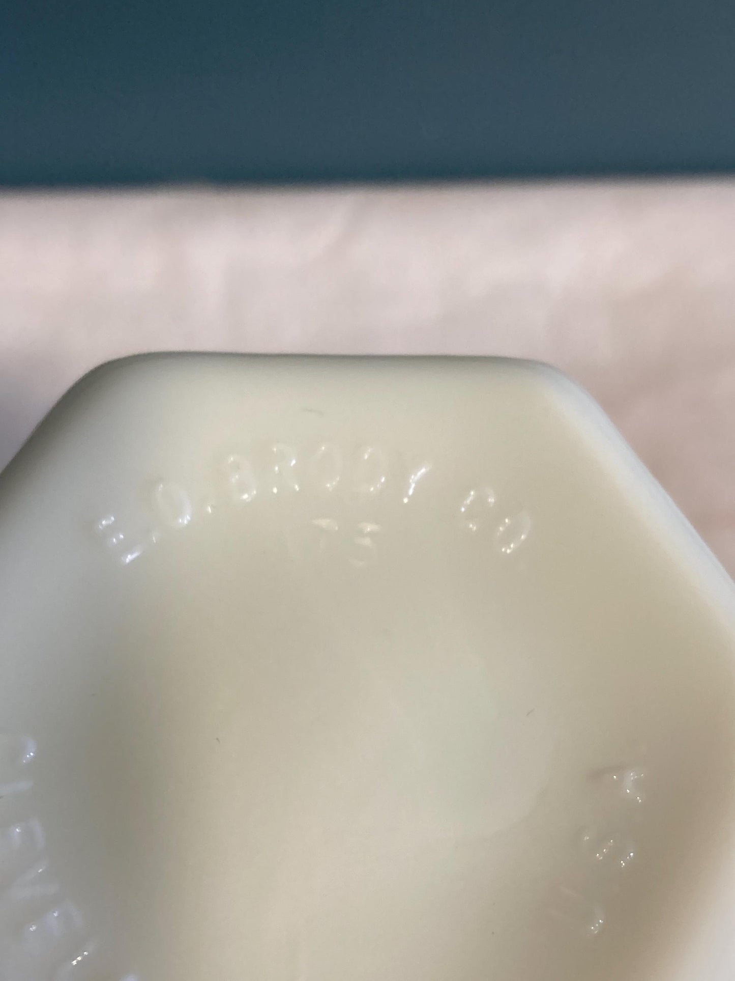 Vintage E.O. Brody Fluted Milk Glass Vase made in USA