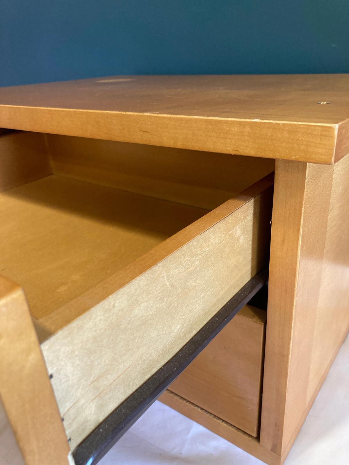 Vintage Solid Maple 2-Drawer Small Tabletop Cabinet
