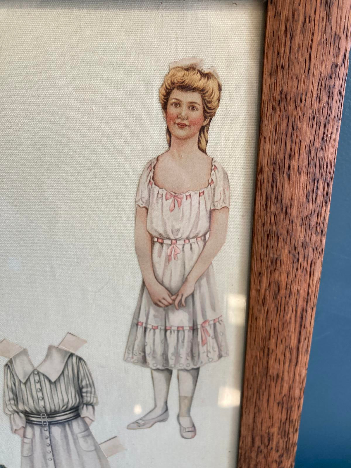 1984 Framed Paper Dolls Vintage Wall Art