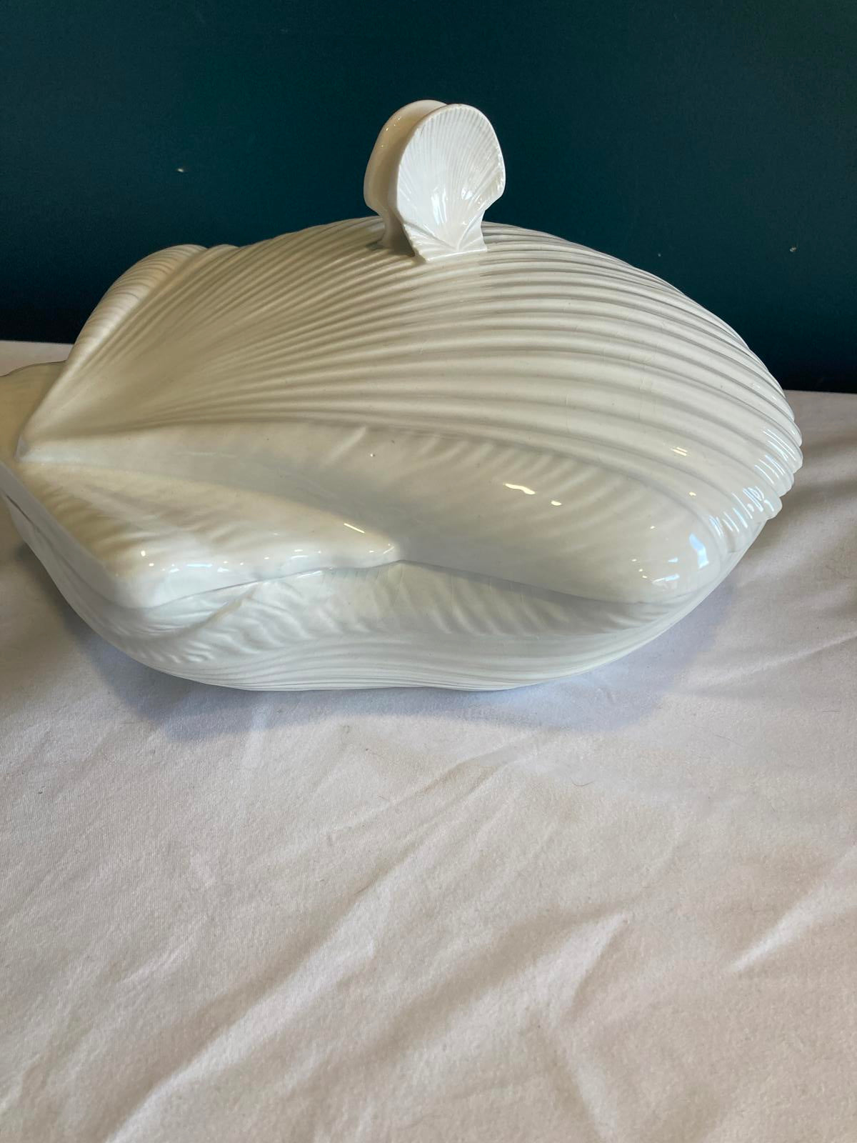 White Seashell Ceramic Serving Dish Decor