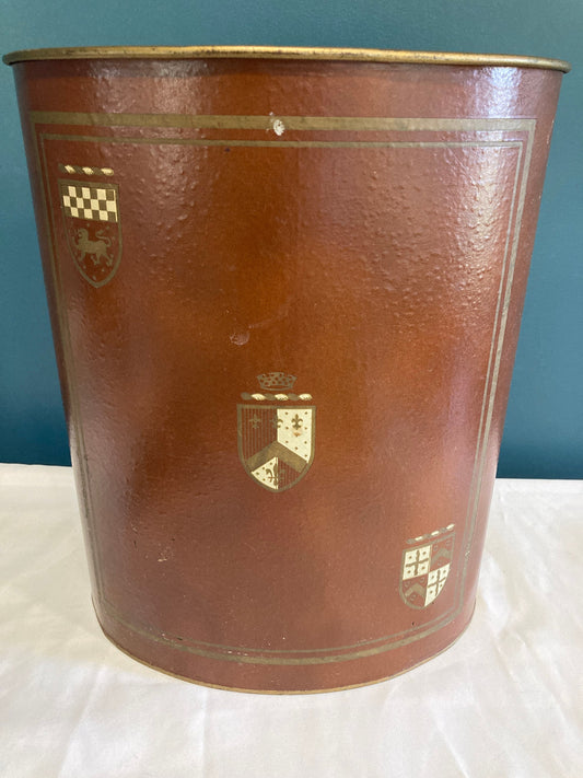 Vintage Metal Durand Chicago Shield Trashcan