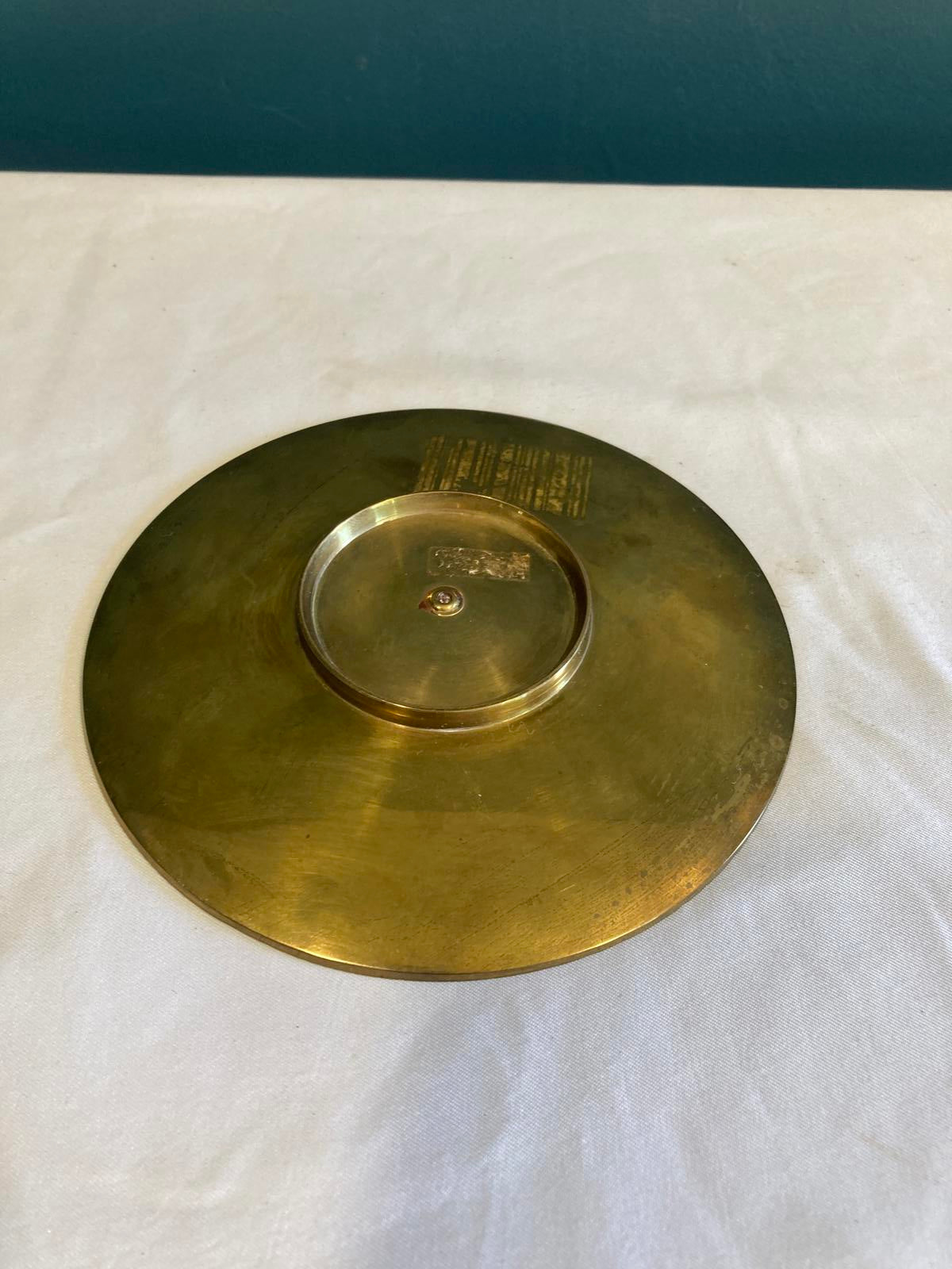 Vintage Textured Brass Round Trinket Dish