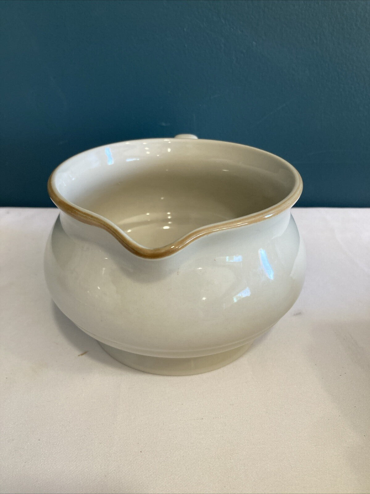 Vintage Kitchen Sweet Flowers Stoneware Serving Pitcher | Farmhouse Gravy Boat