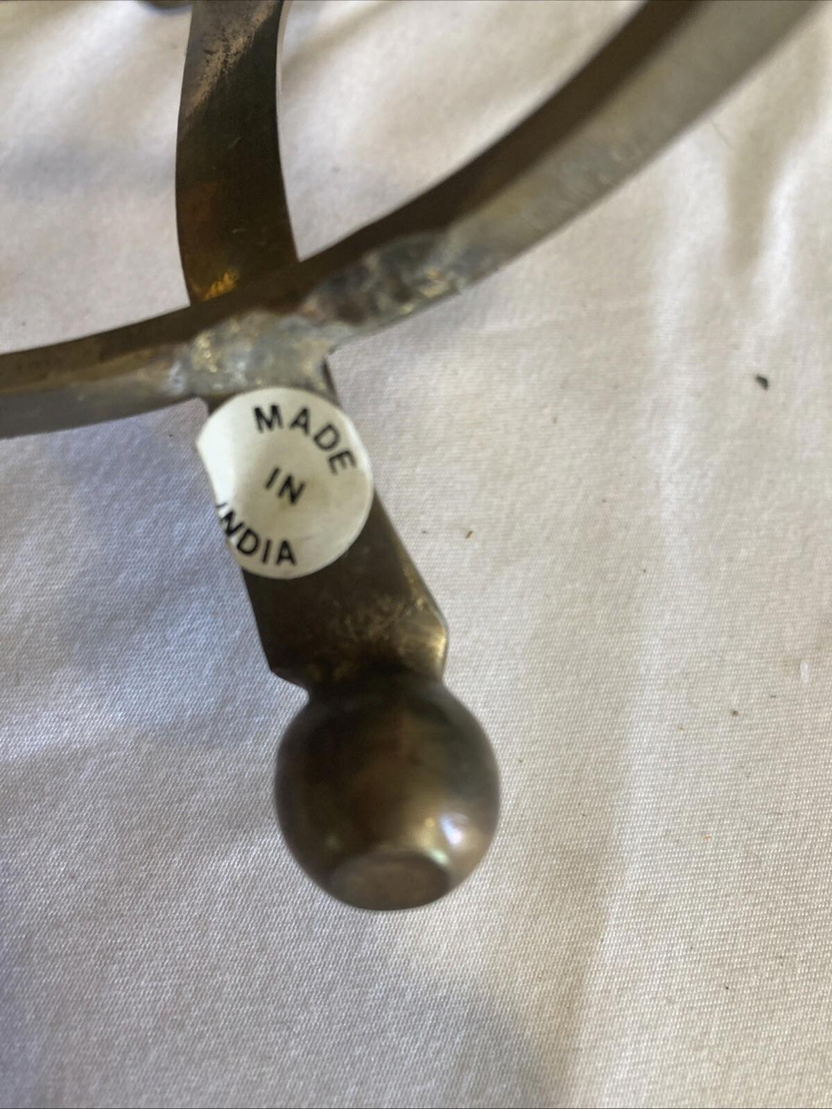 Vintage Solid Brass Footed Bowl Vase Holder
