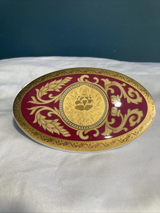 Vintage Pirken Hammer Red & Gold Porcelain Trinket Box – Czechoslovakia