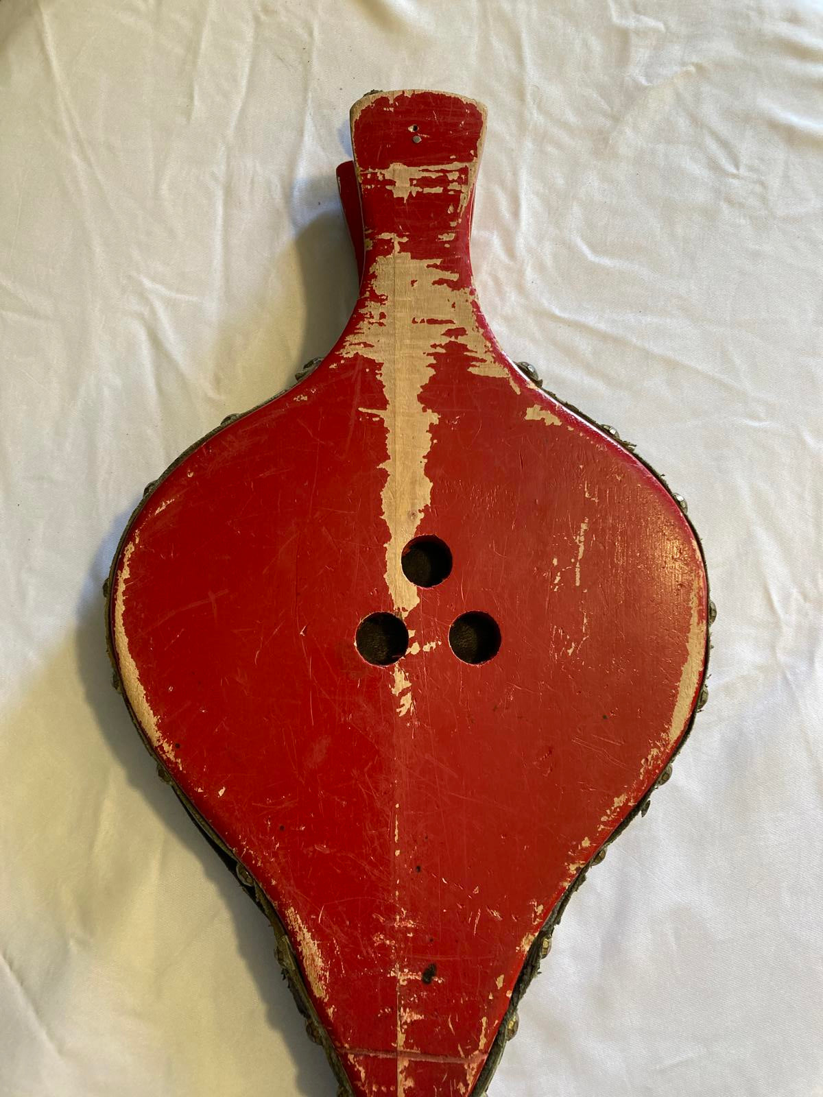 Vintage Red Fireplace Bellows with Eagle Emblem
