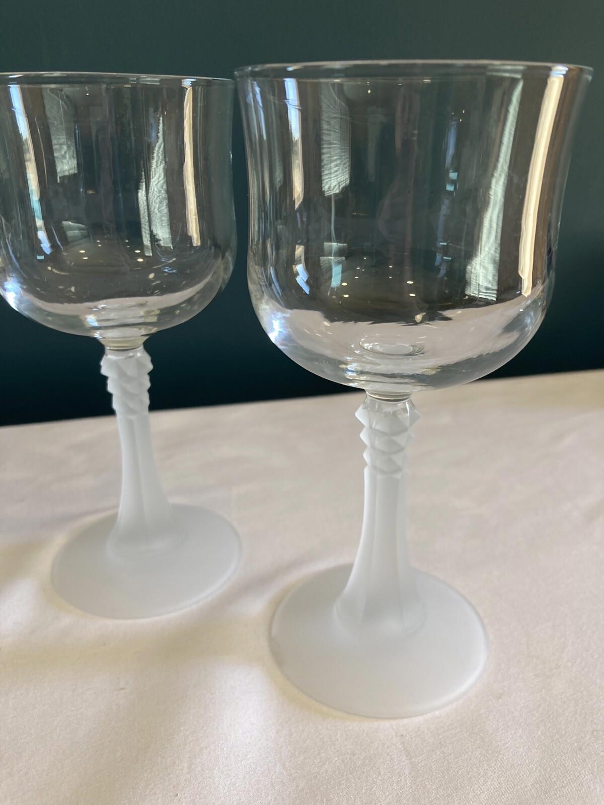 Set of 4 Wheaton Glass House Ritz Frost Stem Wine Goblets – 10.5oz w/ Box