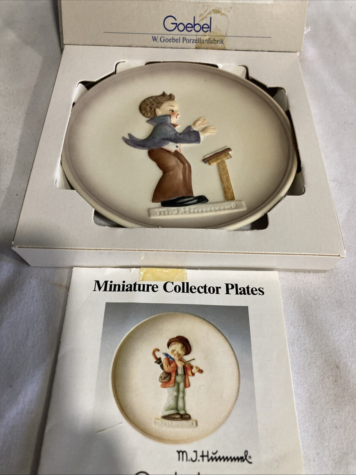 Hummel Goebel 4” Plate Band Leader 1987 Hand Painted #315 W/ Box Vintage Germany