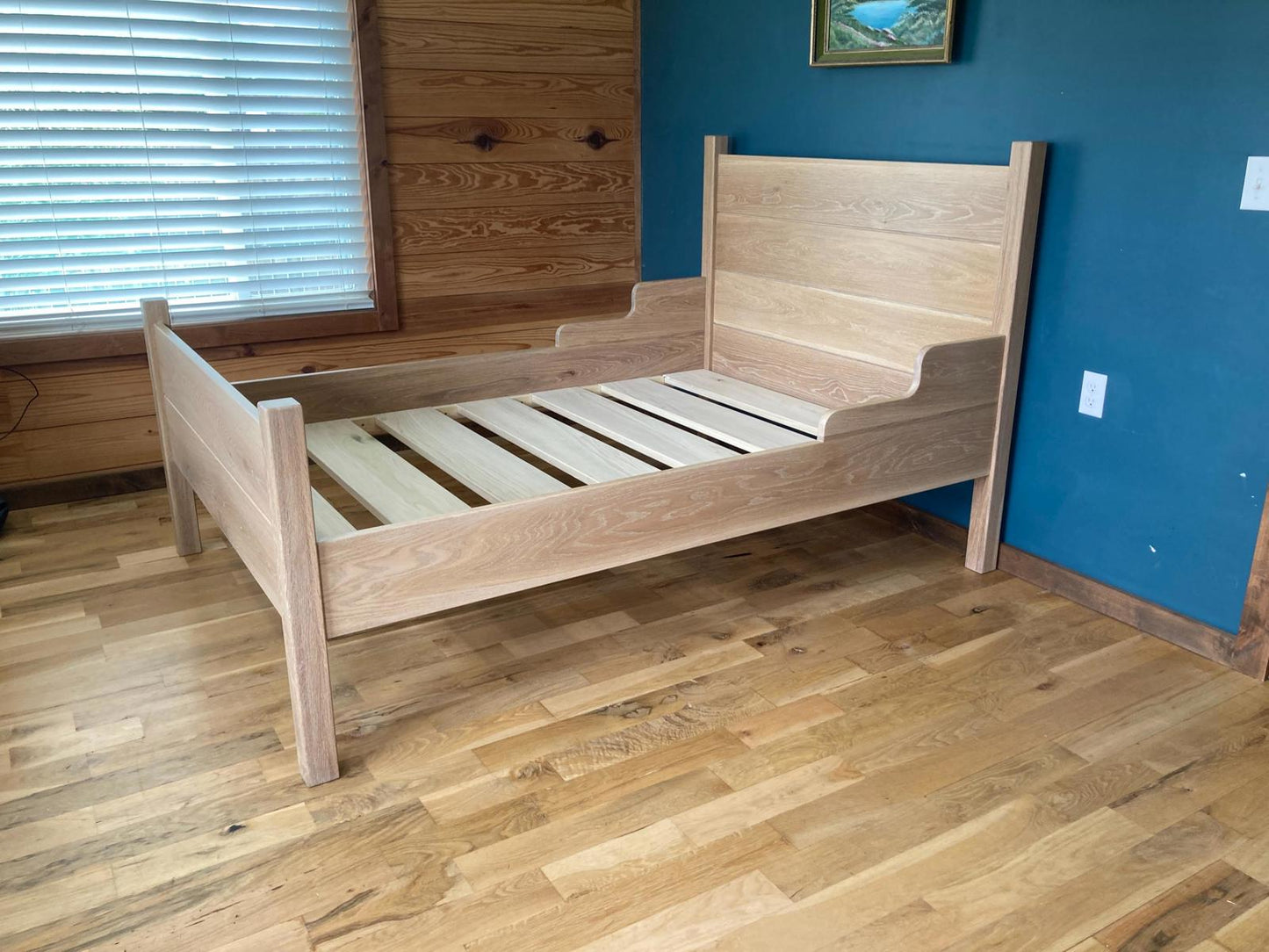 Solid Oak Bed Frame – Handmade Platform Bed – Custom Wood Bedroom Furniture