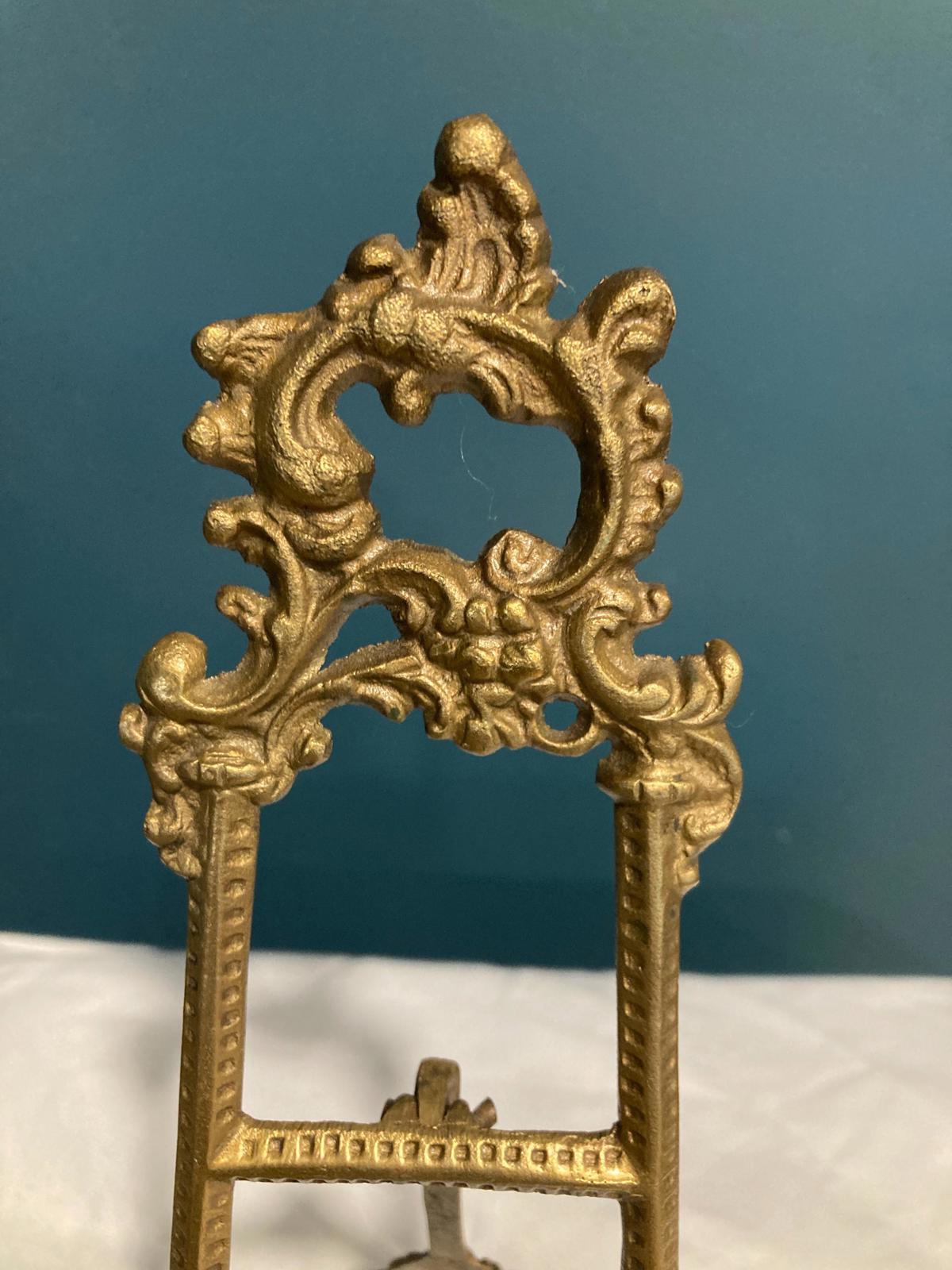 Vintage Solid Brass Ornate Table Easel