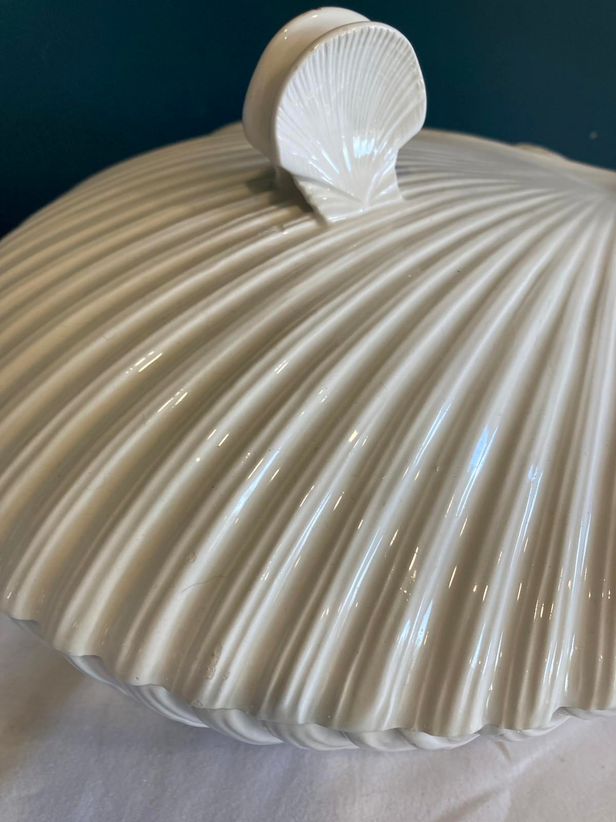 White Seashell Ceramic Serving Dish Decor
