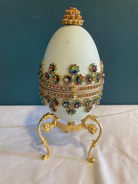 Jeweled Egg Music Box with Stand – Fabergé Style – Plays “Für Elise”