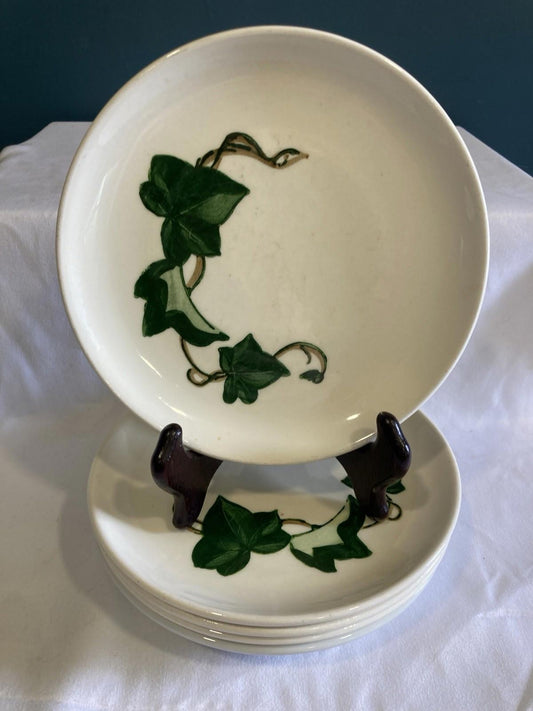 Vintage Metlox Poppytrail California Ivy Bread & Butter Plates – Set of 4 – 6.5” USA Pottery