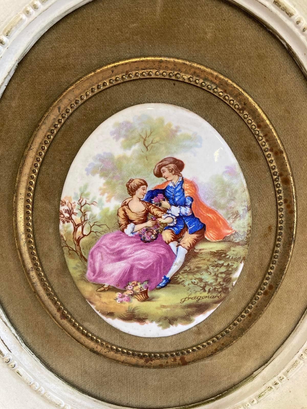 Vintage B&S Creations New York Fragonard Style Romantic Wall Plaque