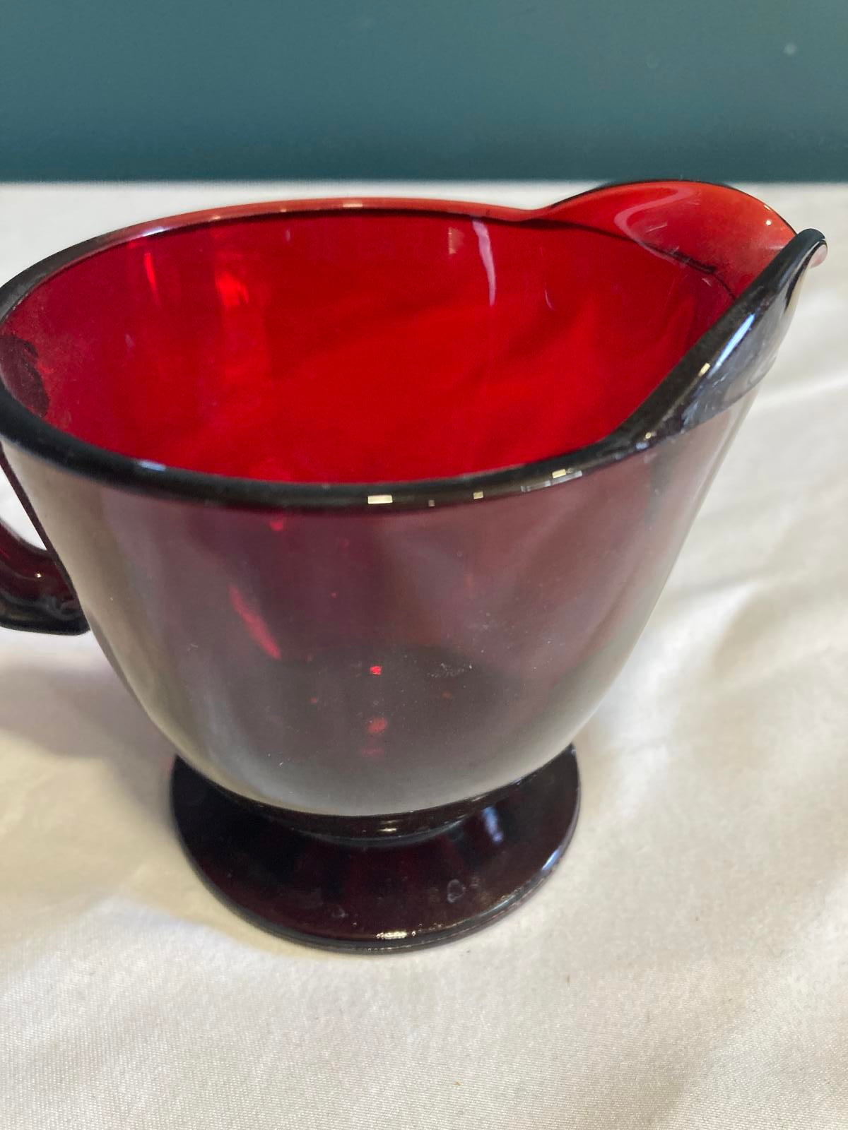 Vintage Ruby Red Glass Creamer