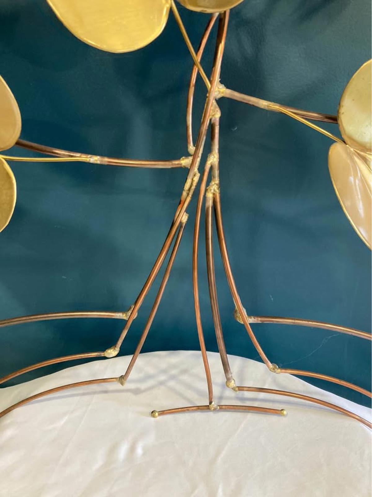 Mid Century Gold Tree Wall Decor, Metal Wall Sculpture, Hollywood Regency Wall Art, Vintage Finds