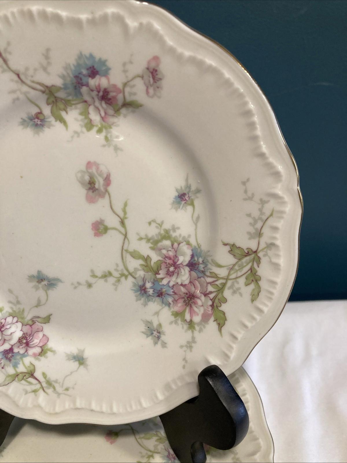 Vintage Theodore Haviland Annette Bread Plate Gold Rim Made in USA, set of 6