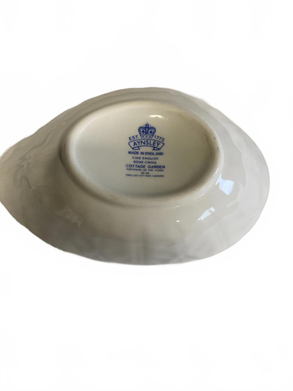 Aynsley Cottage Garden Oval Bowl – Vintage English Floral Trinket Dish
