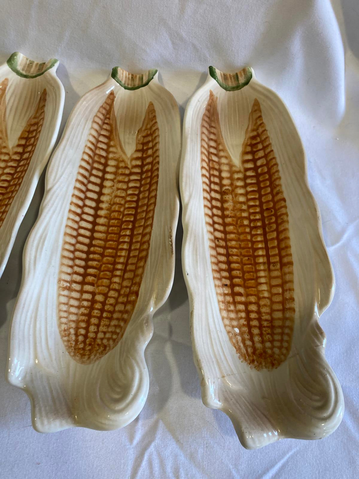 Ceramic Corn on the Cob Dishes, Set of 4 Corn Shaped Plates