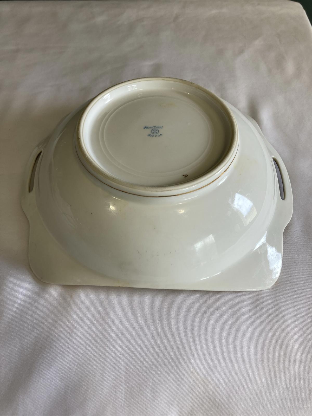 Antique Nippon Dish Bowl with Hand Painted Roses and Gold Details