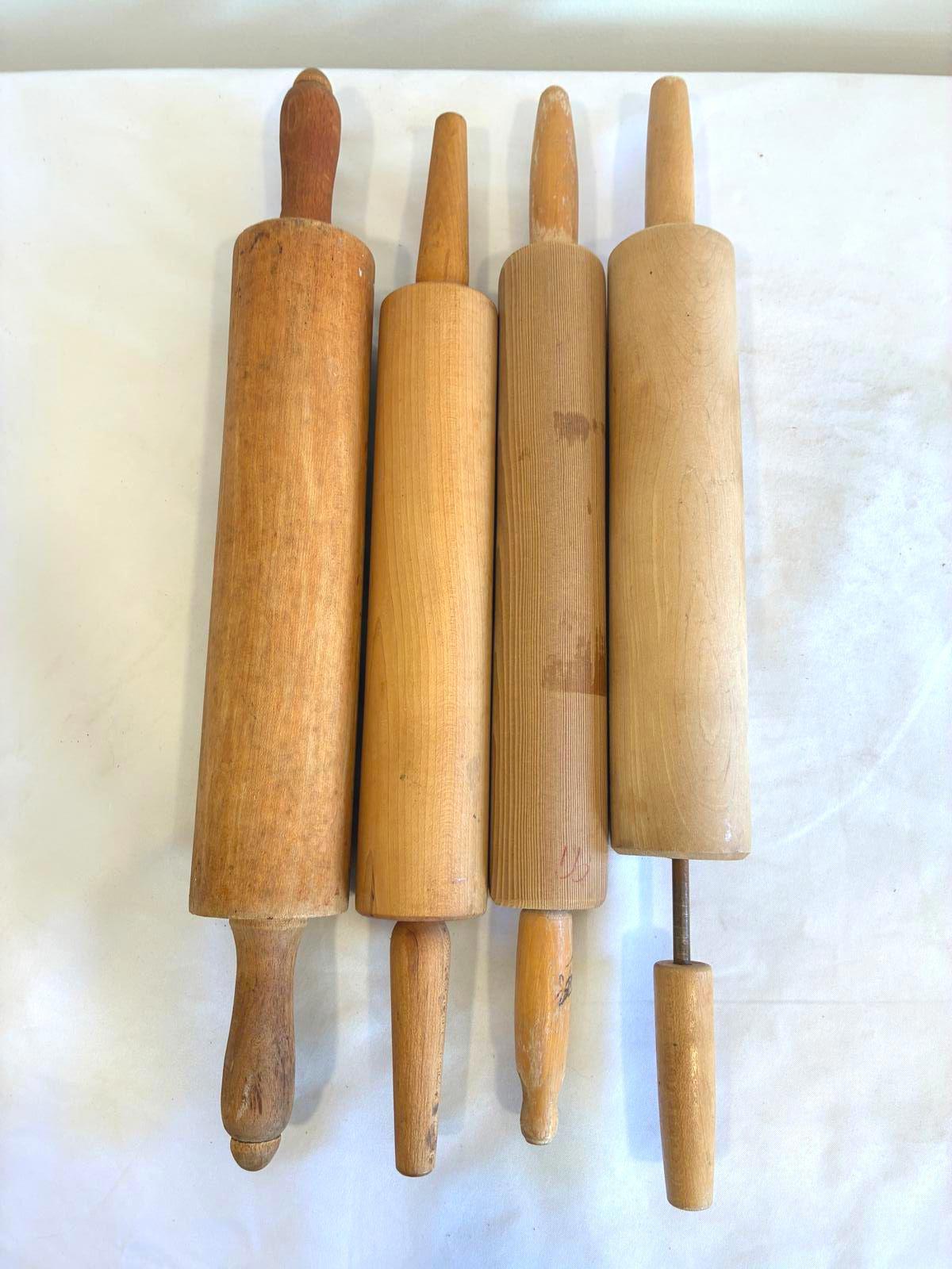 Vintage Wooden Rolling Pins Set of 4 Farmhouse Rolling Pin Rustic Baking