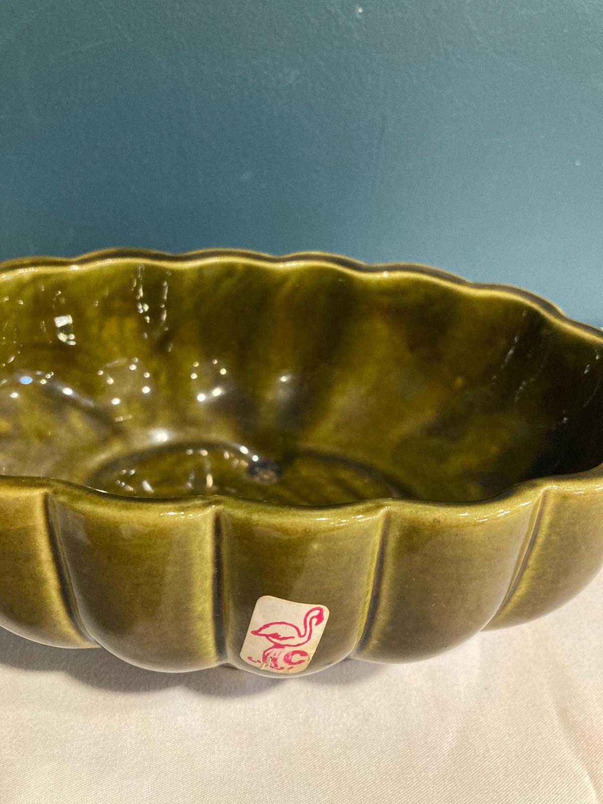 Vintage McCoy Olive Green Footed Planter – Made in USA