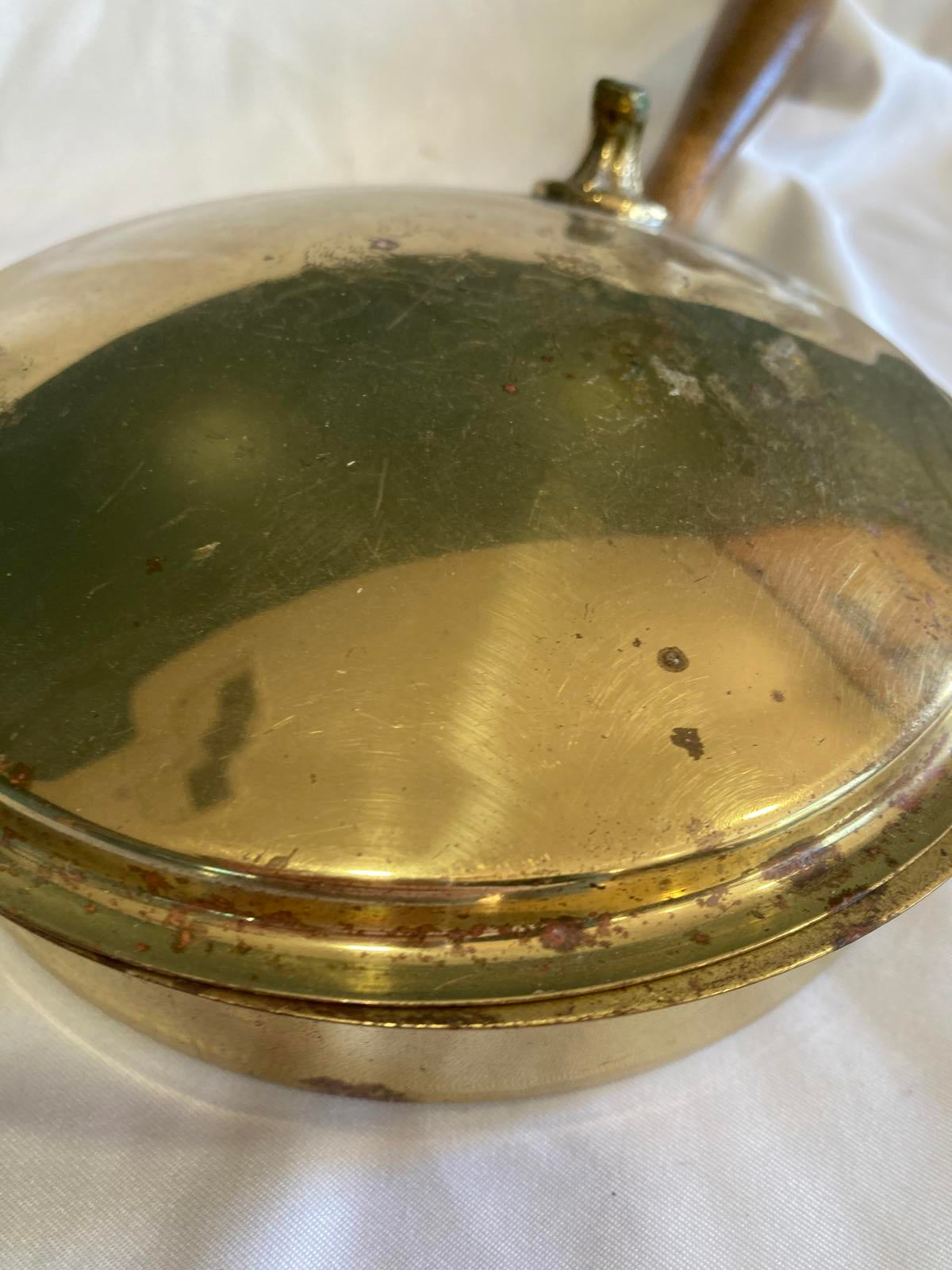 Vintage Brass Silent Butler Crumb Catcher with Wood Handle|Table Cleaning Ashpan