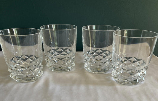 Set of 4 Cristal D'Arques Lowball Crystal Glasses